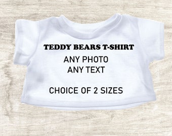 T-shirt personnalisé ours en peluche - T-SHIRT SEULEMENT - Teddy personnalisé - TShirt pour ours en peluche - Vêtements personnalisés ours en peluche - Photo Teddy Tshirt