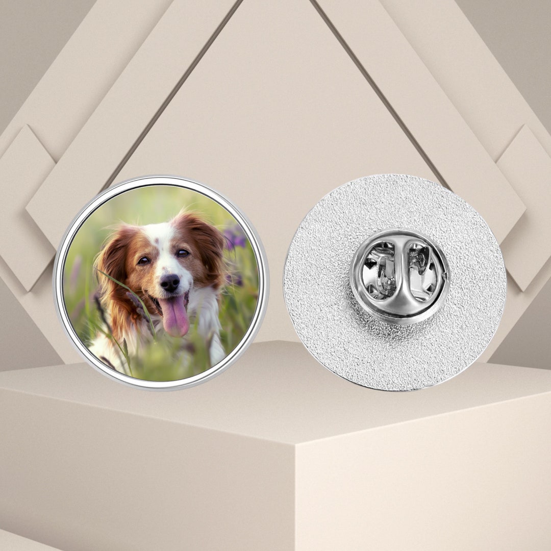Photo Lapel Pin Badge - Custom Pin Badge -dog Photo Badge Brooch - Pet ...