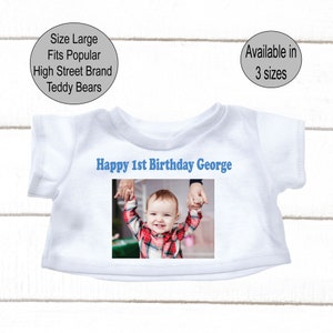 Orsacchiotto e T-shirt personalizzati Maglietta Teddy Teddy personalizzato Maglietta con orsacchiotto Abiti personalizzati Teddy Teddy con foto immagine 4