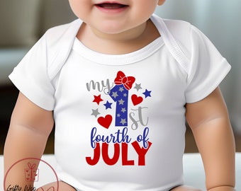 Mi primer chaleco de bebé del 4 de julio - Bebés 1 4 de julio - Día de la Independencia Bebé Onesie - Body del 4 de julio - Ropa de bebé patriótica