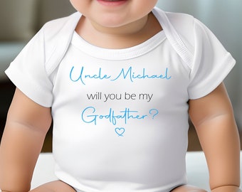 Personalised Will you be my Godfather Godmother Baby Vest - Custom Godparent Baby Vest - Auntie Uncle Godparents Gift - Godparent proposal