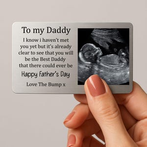 Carte portefeuille baby scan pour la fête des pères - cadeau pour un futur papa pour la fête des pères - cadeau de Bump - insert de carte portefeuille sonogramme - cadeau baby scan