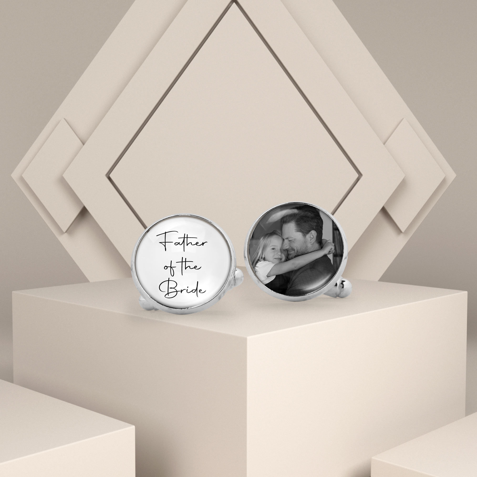 Father of The Bride Wedding Day Photo Cufflinks - Wedding Cufflinks - Custom Cufflinks - Any Photo Upload Cufflinks - Funeral Cufflinks