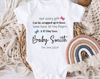10 Little Fingers 10 Little Toes Pregnancy announcement Baby Vest - Personalised Pregnancy Reveal Vest - Custom baby Vest