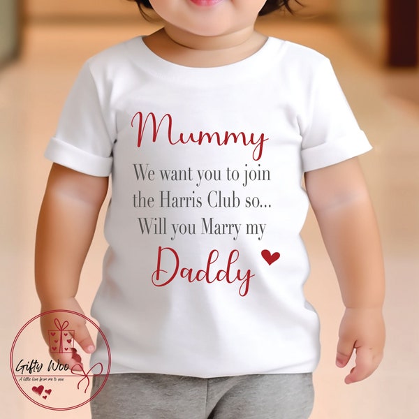 Marriage Proposal Kids T-Shirt - Proposal Top - Will You Marry My Daddy T-shirt - Marry Me tshirt - Mummy Will You Marry My Daddy