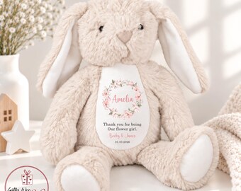 Thank You Flower Girl Gift - Personalised Flower Girl Bunny - Flower Girl Proposal Gift - Flower Girl Teddy Bear - Bridesmaid