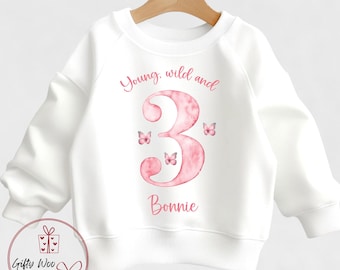 Personalised 3rd Birthday Jumper - Third Birthday Sweatshirt- 3rd Birthday Gift - Third Birthday Party Outfit