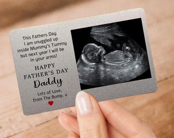 Fathers Day Baby Scan Wallet Card - Gift For Daddy to be on Fathers Day - Gift from Bump - Sonogram Wallet Card Insert - Baby Scan Gift