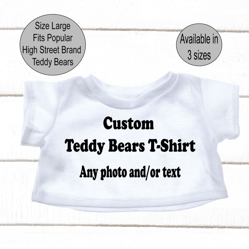 Orsacchiotto e T-shirt personalizzati Maglietta Teddy Teddy personalizzato Maglietta con orsacchiotto Abiti personalizzati Teddy Teddy con foto immagine 3