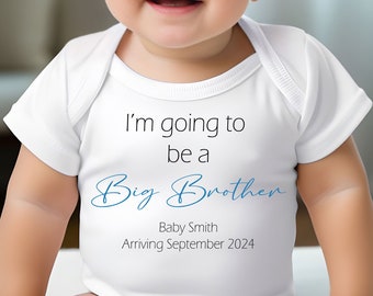 I'm going to be a Big Brother Big Sister Baby vest Pregnancy Announcement Vest - Sibling Baby Reveal - Pregnanacy Reveal Big Sister Brother