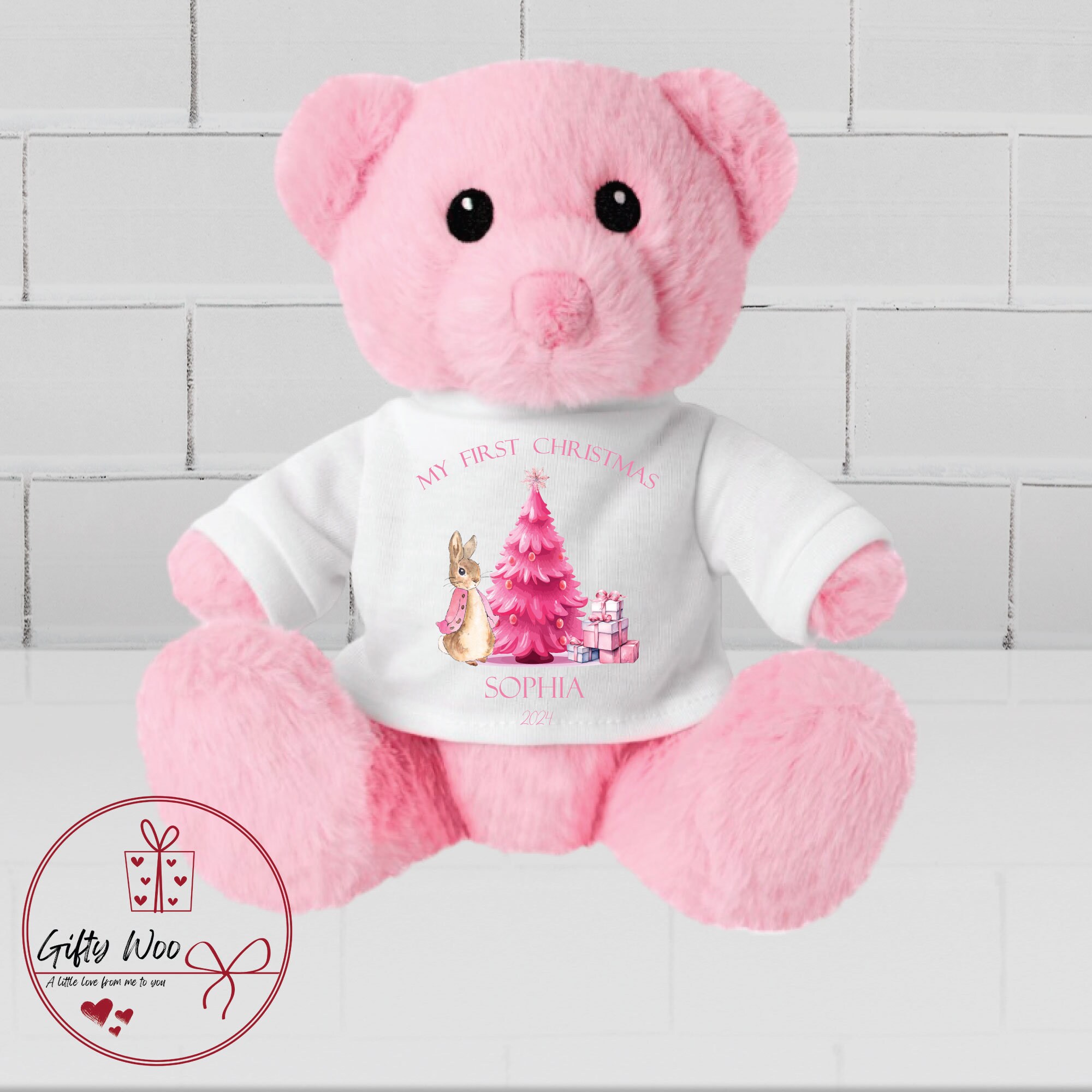 Personalised My First Christmas Teddy Bear 1st Christmas Soft Toy Baby s First Christmas Teddy Pink or Blue Teddy Bear First Xmas Etsy Australia