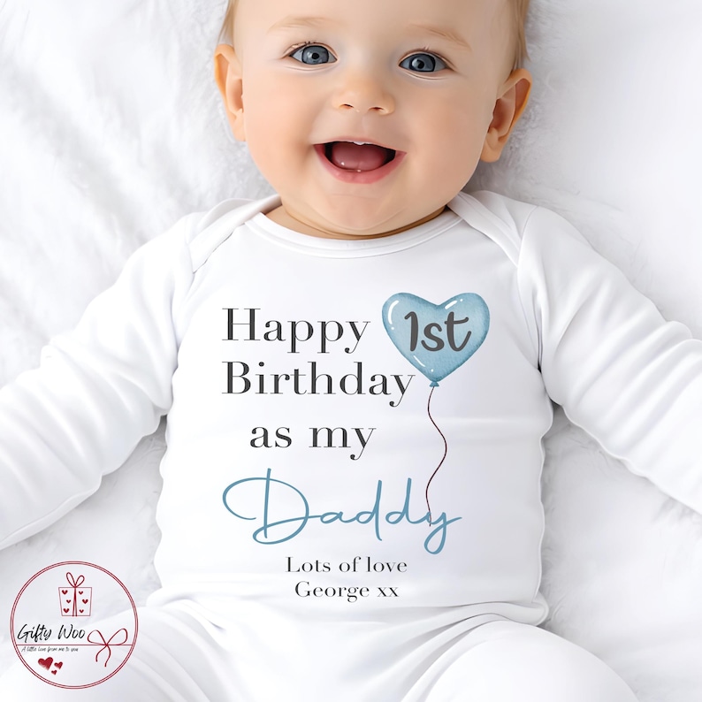 Happy Birthday Daddy Babygrow - First Birthday as My Daddy Sleepsuit - Daddy Birthday Gift - 1st Birthday As My Daddy Vest - Daddy T-shirt imagem 1