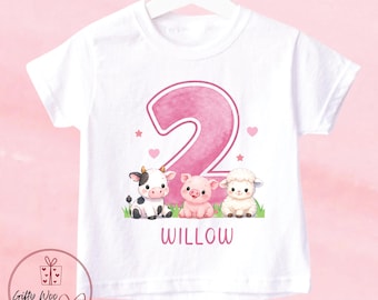 Personalised 2nd Birthday Farm Animals T-shirt - My Second Birthday Tshirt - 2nd Birthday Gift - Cake Smash Outfit - Safari Animal Design
