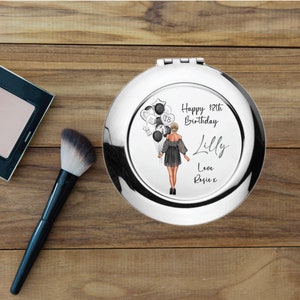 Personalised 18th Birthday Pocket Mirror - 18th Birthday Gift - Girls 18th Birthday - Personalised 18th Birthday Gift - Compact Mirror