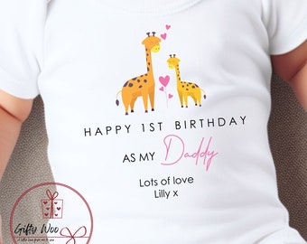 Happy 1st Birthday as my DADDY Baby Vest - First Birthday as a Daddy Vest - Daddy Birthday Bodysuit - Daddy Birthday Gift - New Daddy Gift