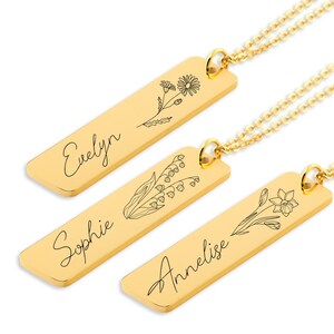 Fleur de naissance Collier Bijoux Cadeau pour maman Cadeau grand-mère Cadeau personnalisé image 1