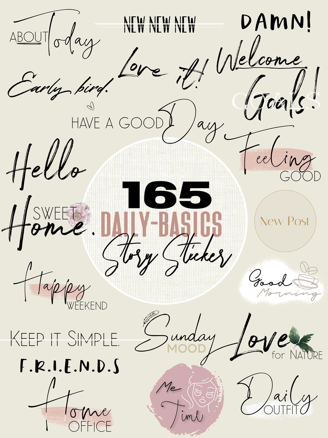165 Instagram Story Sticker Daily Basic I PNG I I MIX I Everyday I ...