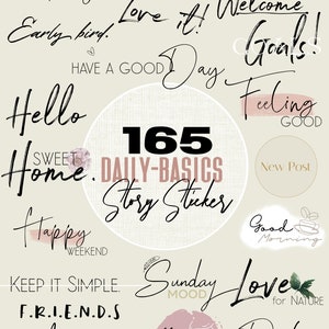 165 Instagram Story Sticker Daily Basic I PNG I I MIX I Everyday I Digital I Lettering I Basic Set I Everyday I Blogger | weekdays | words
