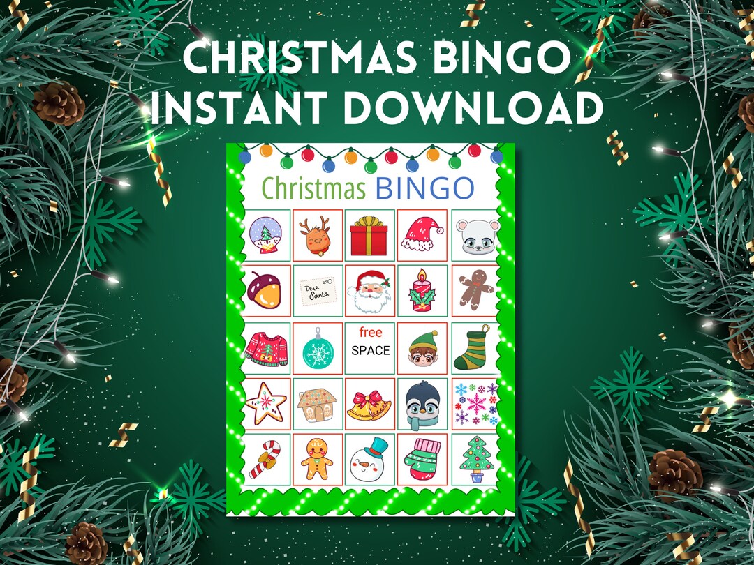 Printable Christmas Bingo, Holiday Bingo, Printable Bingo Sheets ...
