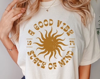A Good Vibe State of Mind Graphic Tee || Comfort Colors Tshirt || Boho || HIppie || Trendy Graphic Tee || Vintage Style Graphic Tshirt