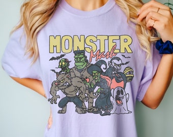 Retro Halloween Comfort Colors Shirt || Monster Mash Tshirt || Vintage Ghost Halloween Tshirt || Spooky Season || Trendy Halloween Tshirt