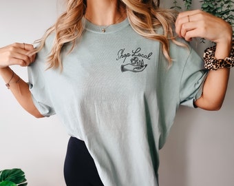 Shop Local Graphic Tee || Shop Local Sweatshirt || Support Small Businesses || Small Business Crewneck | Vintage Graphic Tee |Trendy Graphic