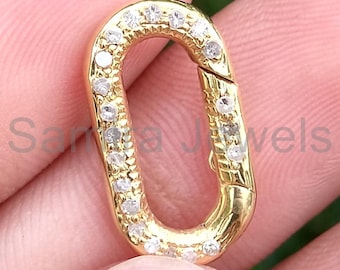 Natuurlijke diamanten veersluiting 14K massief geelgouden slot vinden Sieraden Accessoires Kettingverbeteraar
