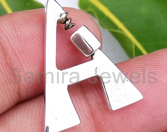 Initial A Carabiner Lock Pendant 925 Sterling Silver Jewelry Clasp Finding Alphabets, Letters, Birthday Gift