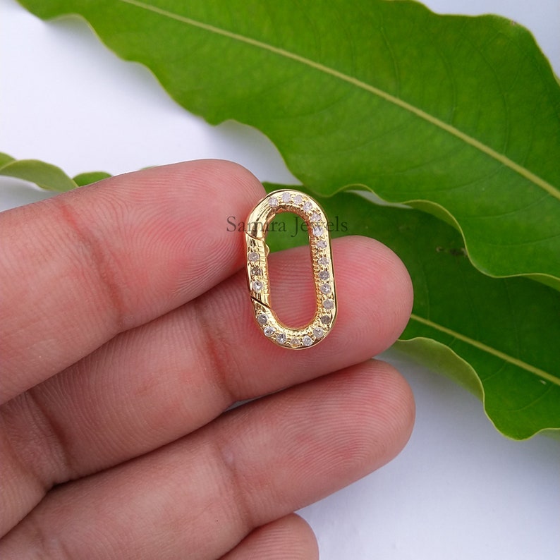 Natural Diamond Spring Clasp Finding 925 Silver Handmade Jewelry