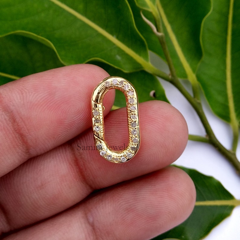 Natural Diamond Spring Clasp Finding 925 Silver Handmade Jewelry