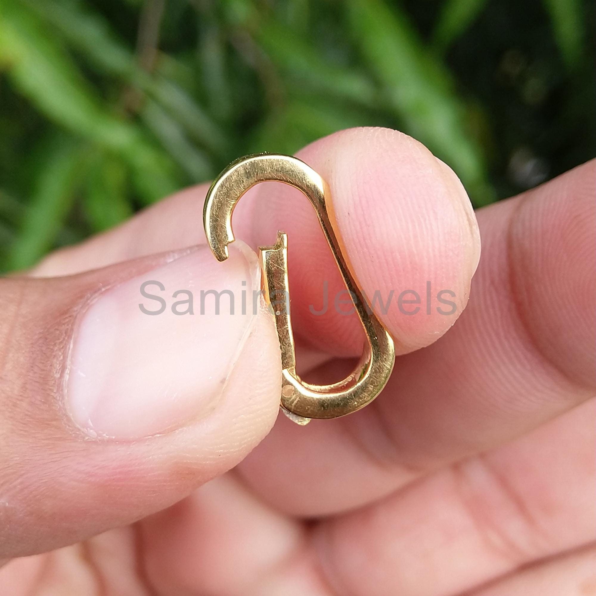 Plain 14K Gold Clasp Finding, 14k Yellow Gold Jewelry Accessories, Handmade Jewelry Components, Solid Gold Push Lock, Necklace Enhancer