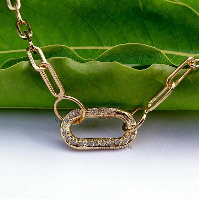 Natural Diamond Spring Clasp Finding 925 Silver Handmade Jewelry