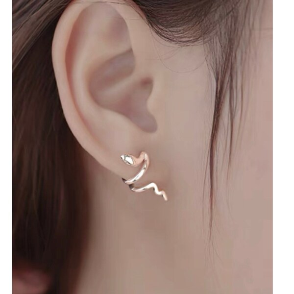 Ear cuff no piercing Snake Cartilage Ear Cuff No piercing 925 Sterling Silver