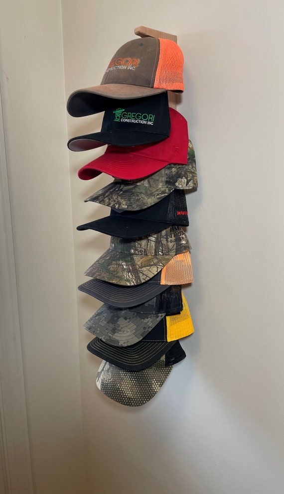 Organizador de sombreros para 10 gorras de béisbol, estante para sombreros,  almacenamiento de sombreros, soporte para sombreros CHERRY sólido, estante  para sombreros para pared, exhibición de sombreros, estante para sombreros  vertical 