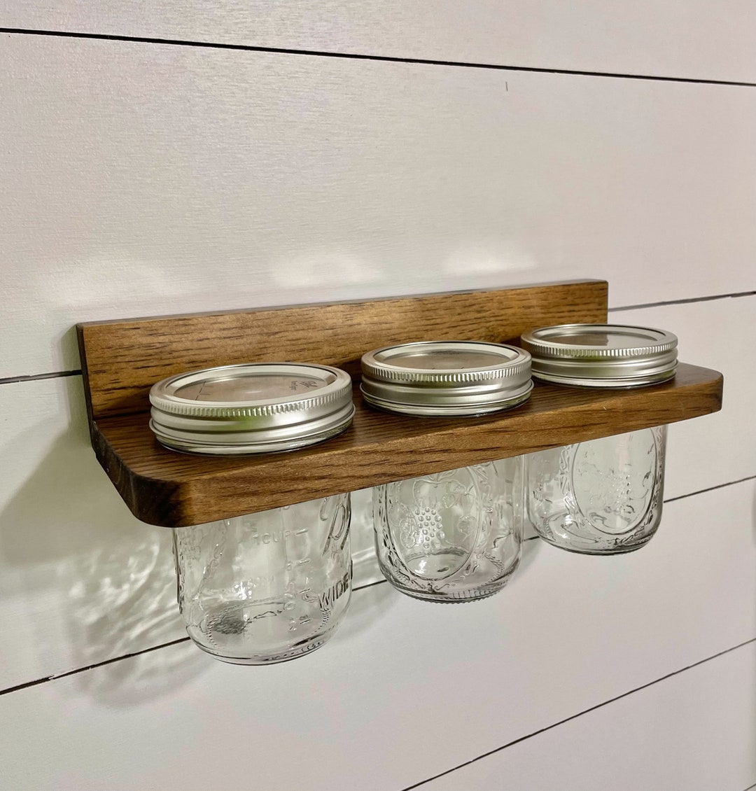Wall Mount Mason Jar Holder Mason Jar Rack Mason Jar Shelf Etsy