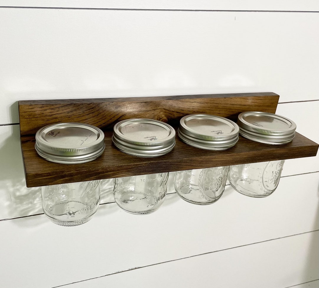 Wall Mount Mason Jar Holder Mason Jar Rack Mason Jar Shelf Etsy