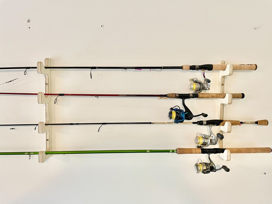 Wood Fishing Rod Holder, Fisherman Gift, Fly Rod Holder, Fishing Storage, Fishing Organization