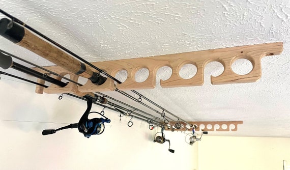 Wall / Ceiling Fishing Pole Fishing Rod Holder Safely and Neatly Store Your  Fishing Gear 