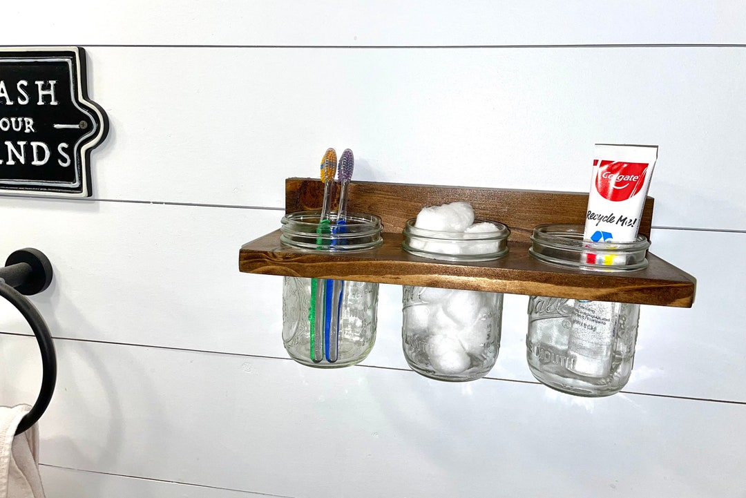 Wall Mount Mason Jar Holder Mason Jar Rack Mason Jar Shelf Etsy