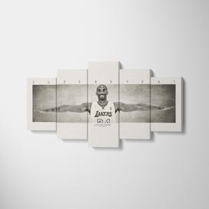 Kobe Bryant Iconic Canvas Artwork, Black Mamba Poster, Lakers Legend Canvas Decor