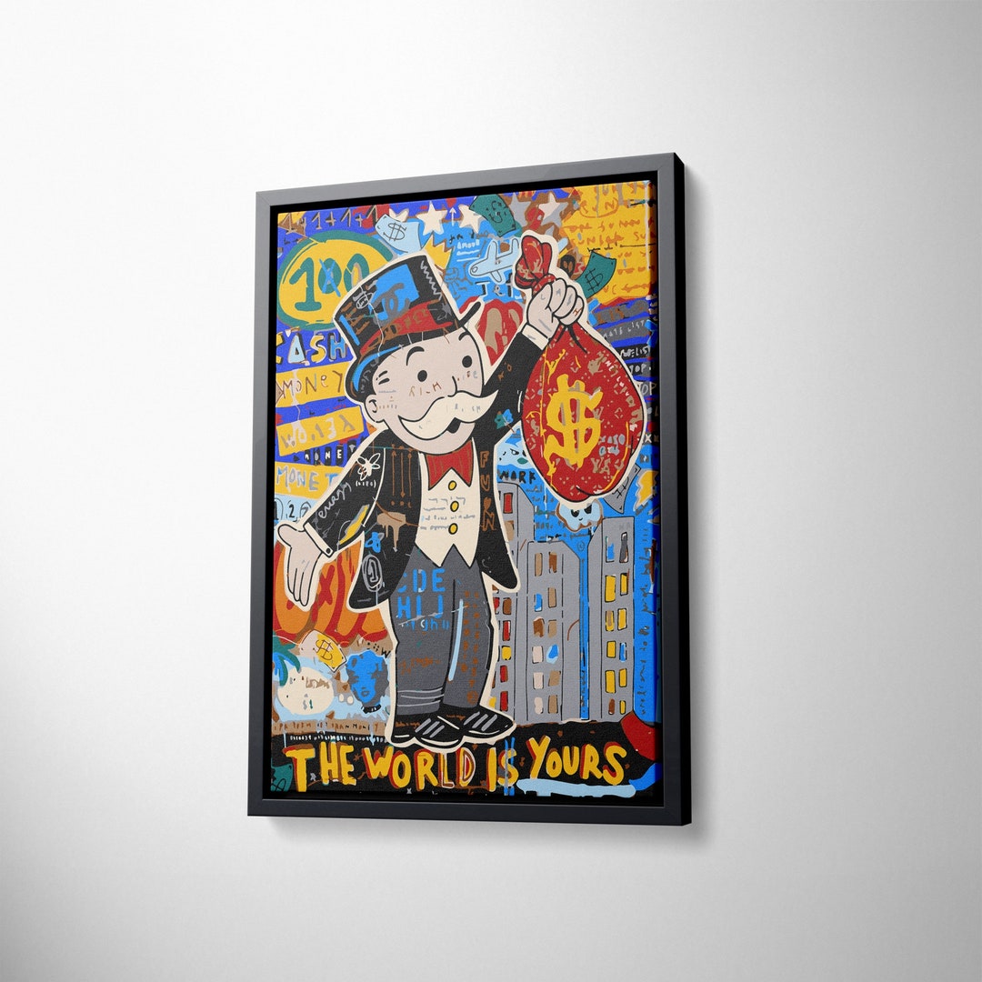 Pop Art Monopoly Man Fashion Unique Modern Painting Print Abstract ...