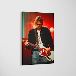 Kurt Cobain Guitar Canvas Print: Vintage Rock Music Wall Art