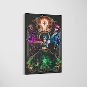 Arcane League of Legends Canvas Art: Jinx, Vi, Silco Print