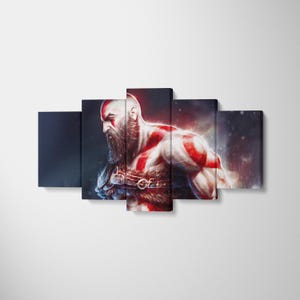 God of War Kratos Canvas Poster, GOW, Wall Art, High Quality Canvas Print, Game Poster Gift