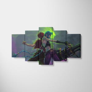 Jinx and Vi Arcane Canvas Print: League of Legends LOL Game Poster