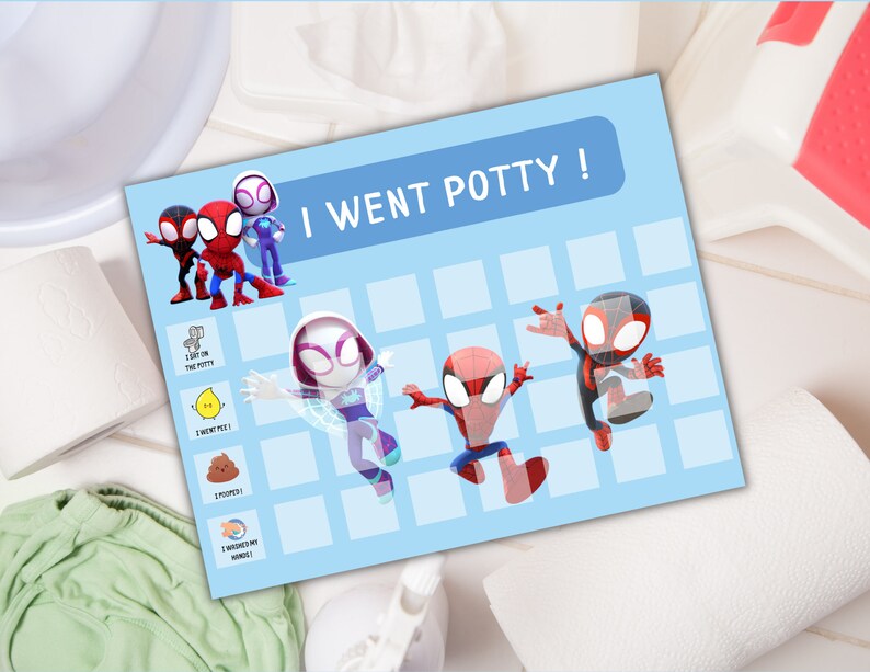 Spidey Potty Chart Spidey Printable Potty Training Prize Etsy