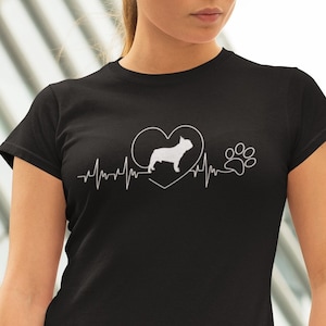 Bully Heart with French Bulldog | Frenchie Cotton TShirt