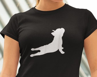 Yoga Bully mit französischer Bulldogge | Frenchie Baumwoll TShirt