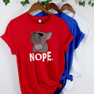 Nope with French Bulldog Frenchie TShirt image 3