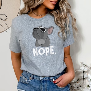 Nope with French Bulldog Frenchie TShirt image 1